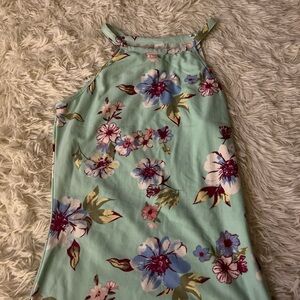 No Boundaries Mint and Blue Floral Kids Dress